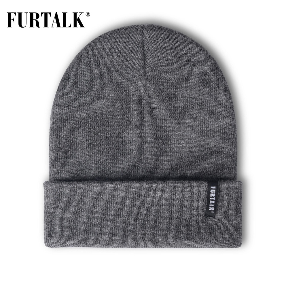 Furtalk Beanie Hat in Dark Gray